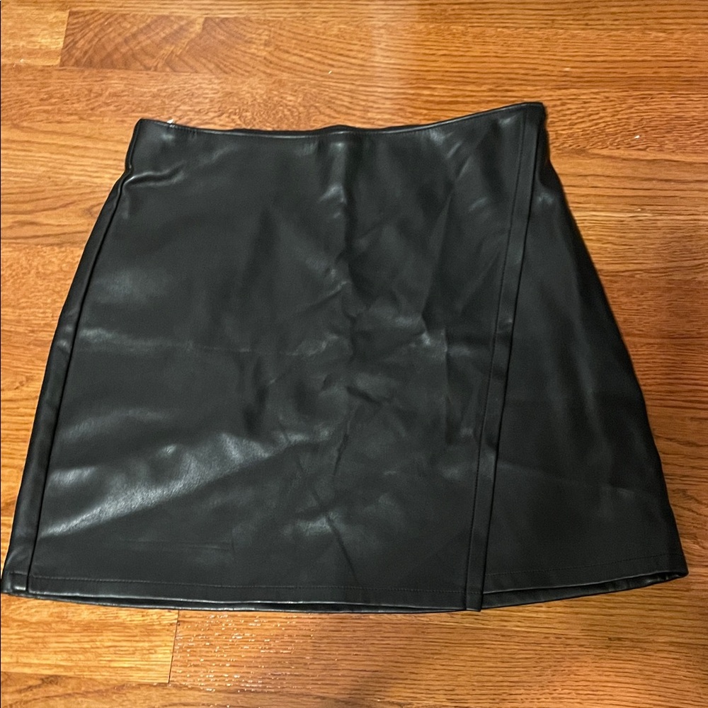 Black Faux Leather Skirt